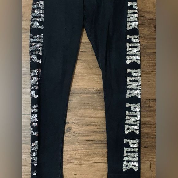 PINK VS NEON IRIDESCENT BLING HOODIE/ YOGA LEGGINGS PANTS OUTFIT M/S - Picture 11 of 11